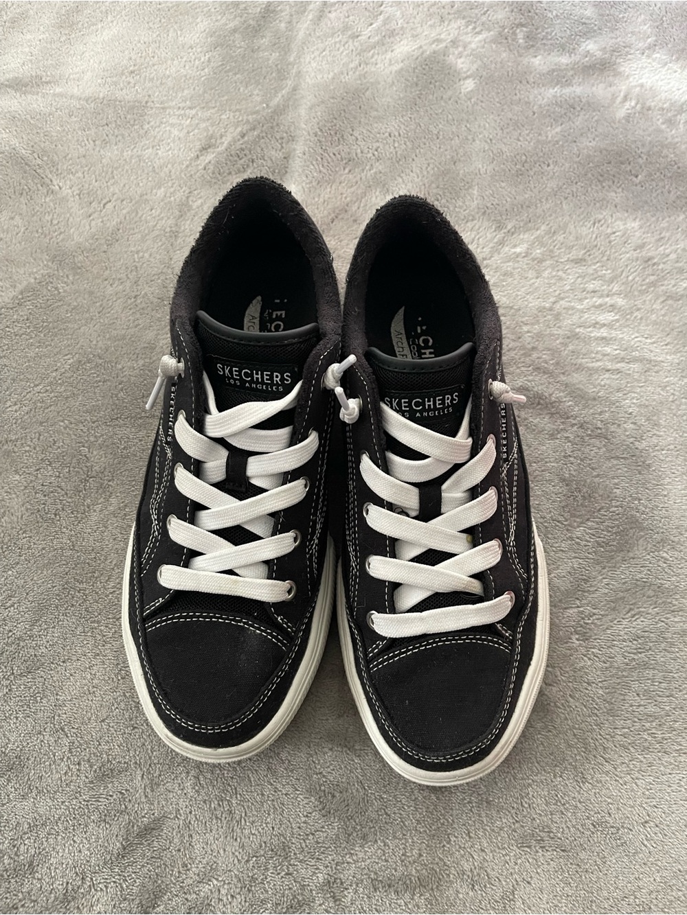 Skechers Blue and White Low-Top Lace-Up Sneakers